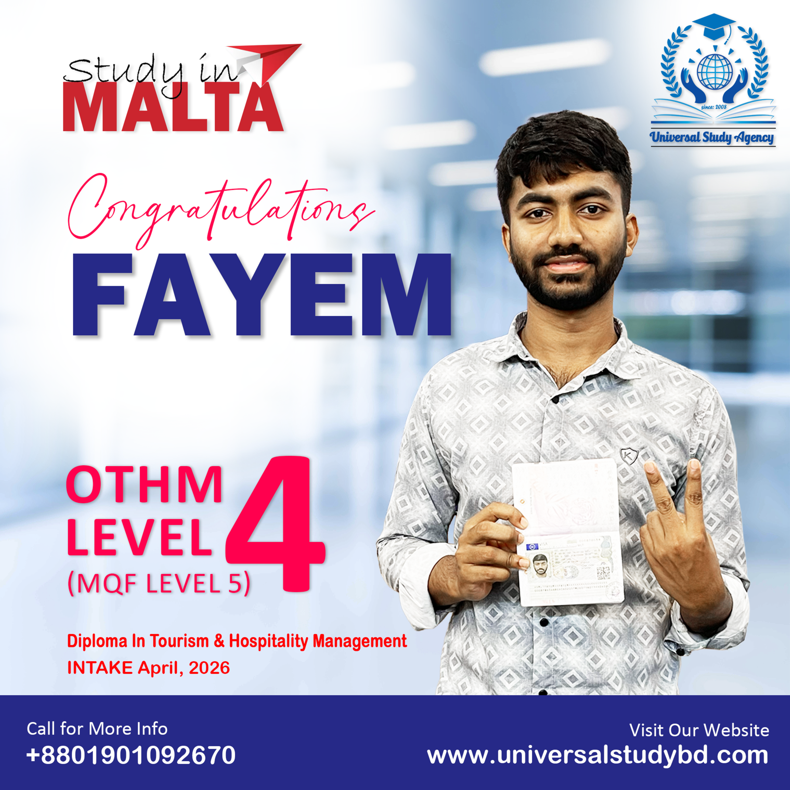Universal Study Agency Poster 293 Fayem Congratulations Design