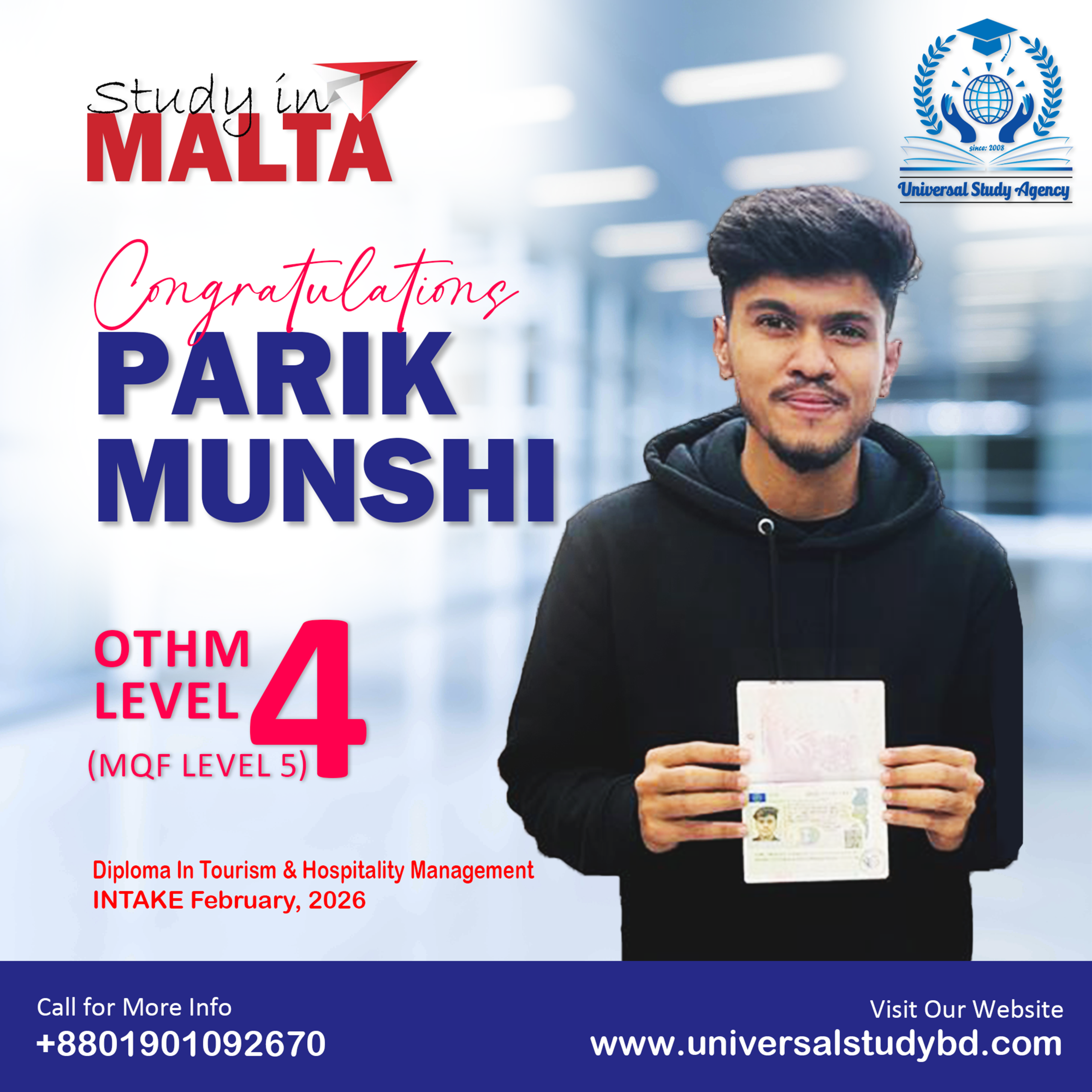 Universal Study Agency Poster 90 Parik Munshi Congratulations Design